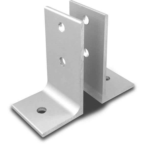 Jacknob 1864 Wall Bracket 2 Piece w/ Aluminum Material & Clear Anodized Finish