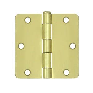 Deltana S35R4 3-1/2" x 3-1/2" -1/4" Radius Hinge, Residential Thickness, Steel, Pair