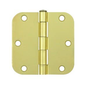 Deltana S35R5 3-1/2" x 3-1/2" x-5/8" Radius Hinge, Residential Thickness, Steel, Pair