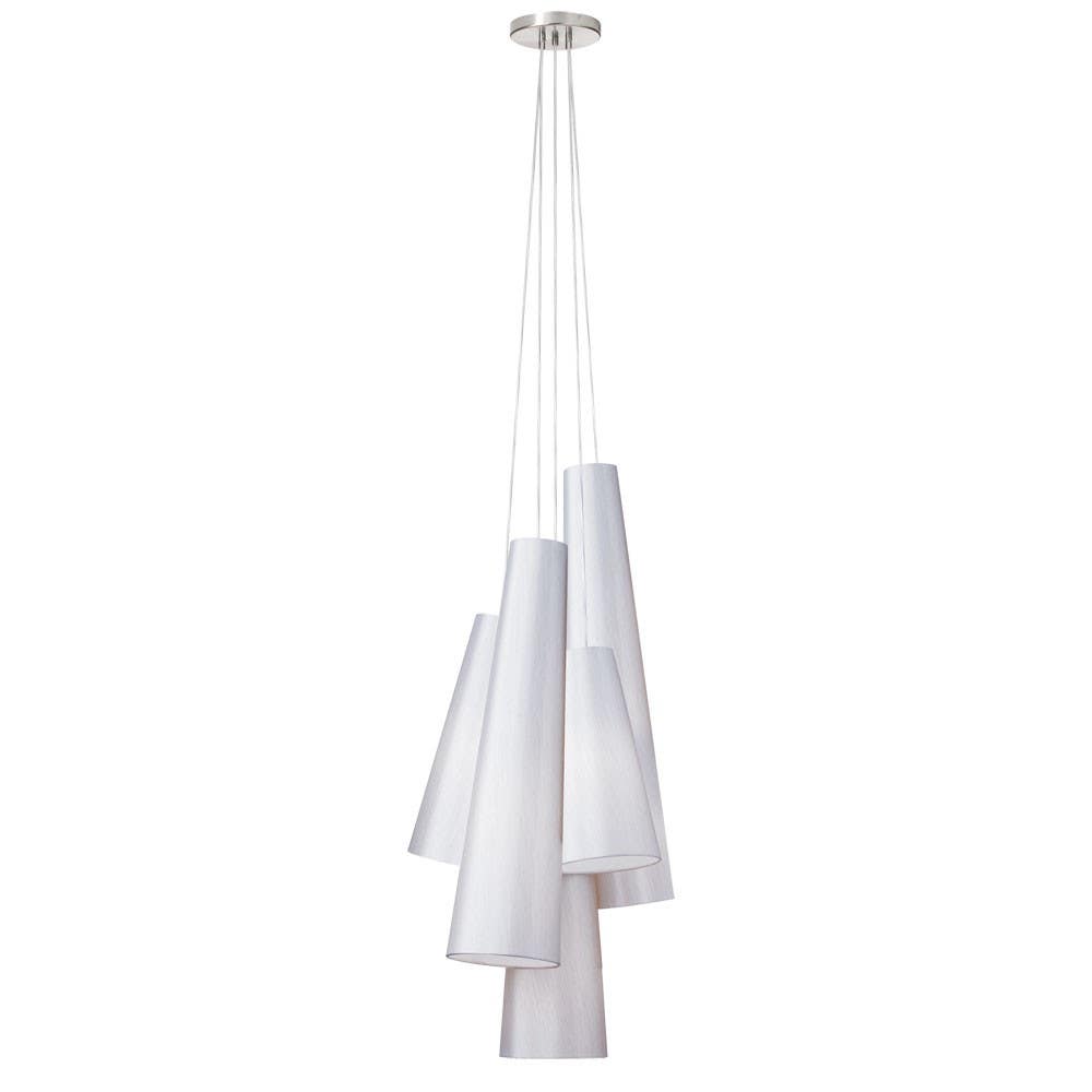Dainolite 5 Light Cluster Pendant, Satin Chrome Canopy