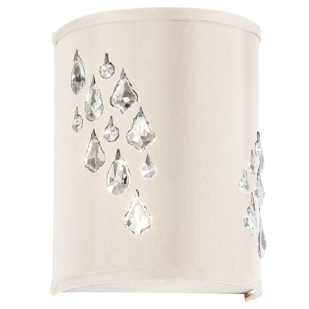 Dainolite RHI 2 Light Wall Sconce w/ Crystal Accents, Left H& Facing, Polished Chrome Finish