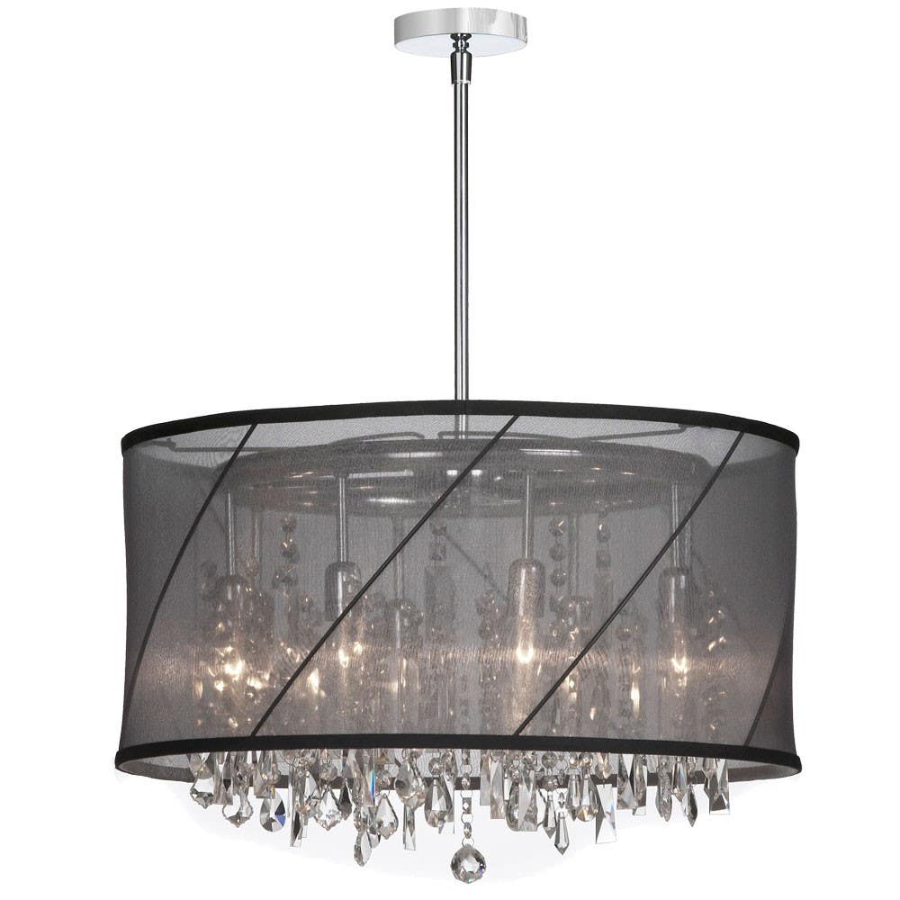 Dainolite SAF 8 Light Crystal Chandelier, Polished Chrome Finish