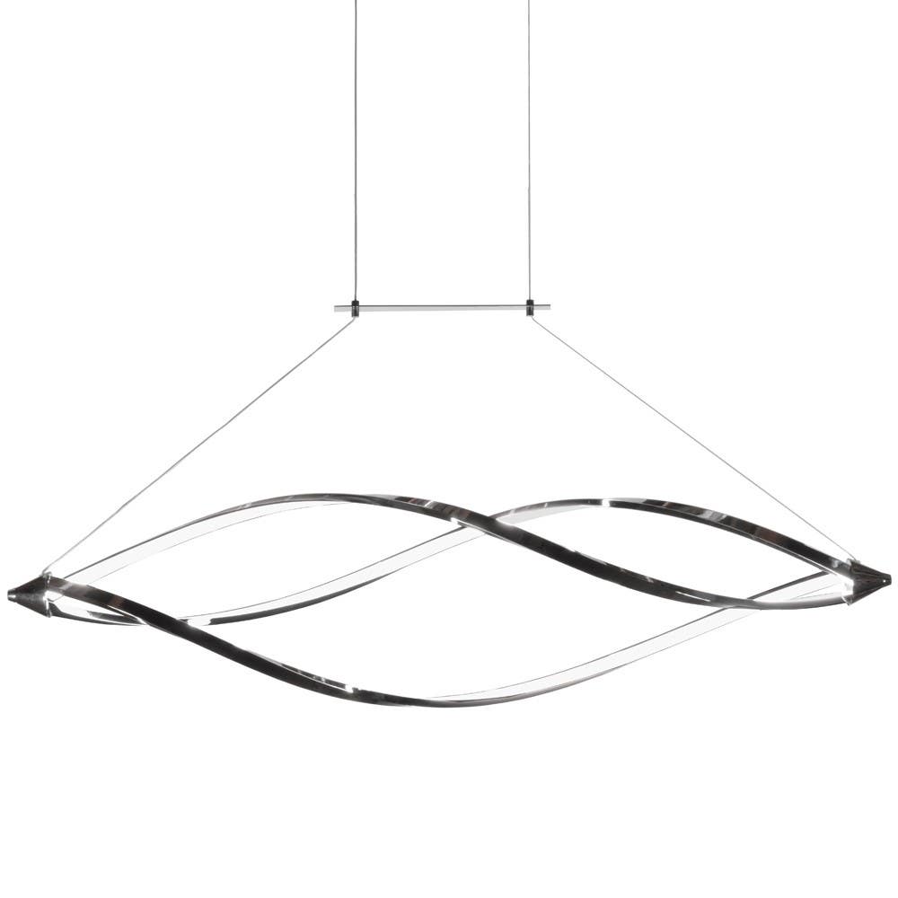 Dainolite SEL 37 Watts LED Horizontal Pendant w/ Swooped Arms, Polished Chrome Finish
