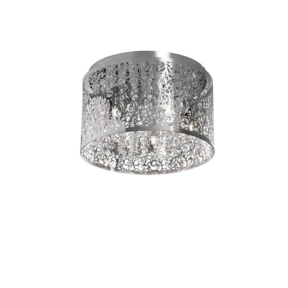 Dainolite SIE 5 Light Crystal Flush Mount w/ FlORal Pattern