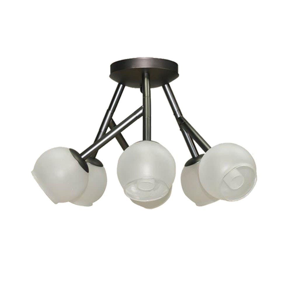 Dainolite TWD 6 Light Semi-Flush, w/ Frosted Glass Balls