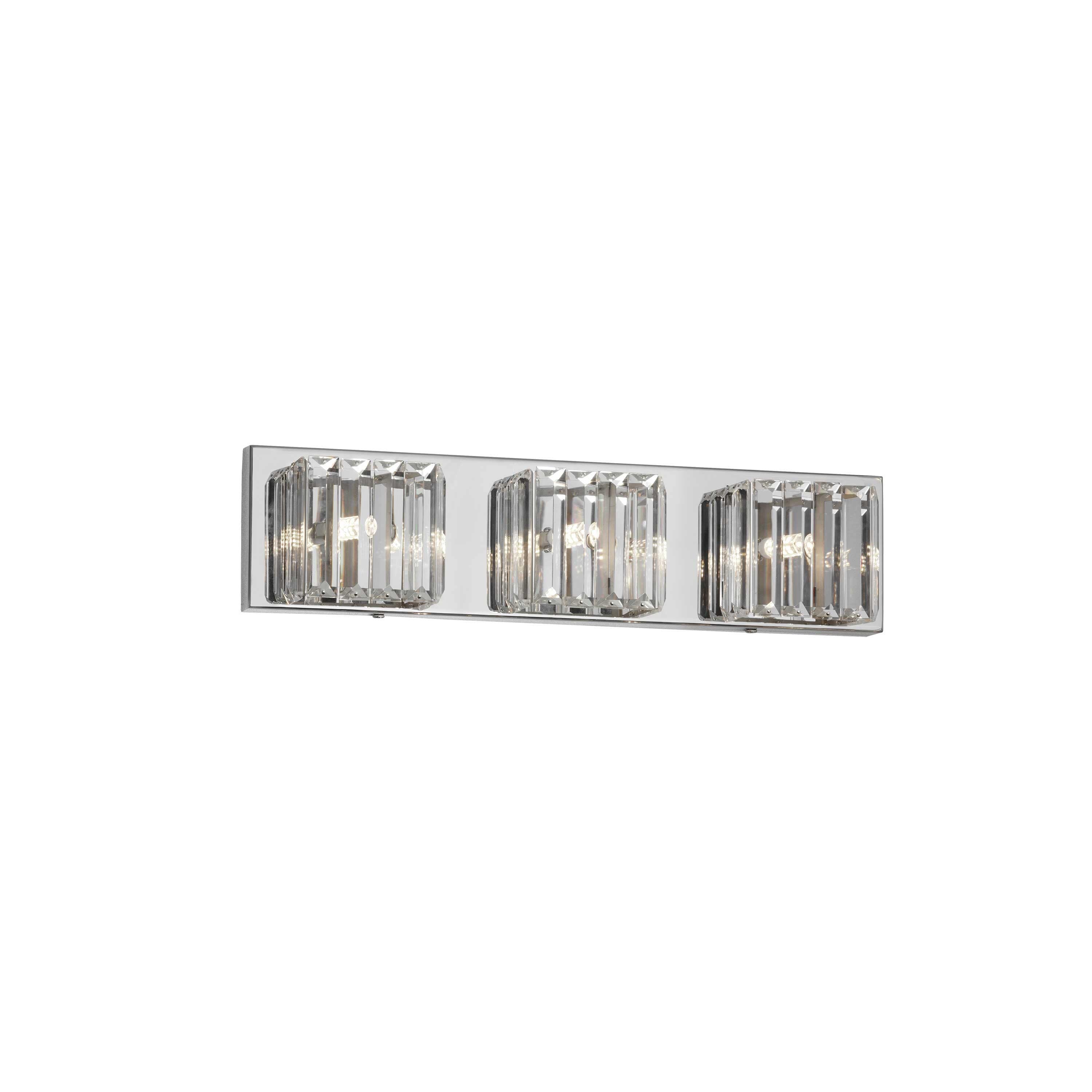 Dainolite V1600 Crystal Vanity Fixture, Polished Chrome Finish