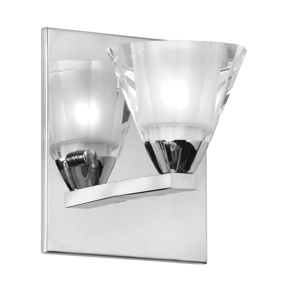 Dainolite V689 Wall Sconce, Polished Chrome Finish, Optical Crystal