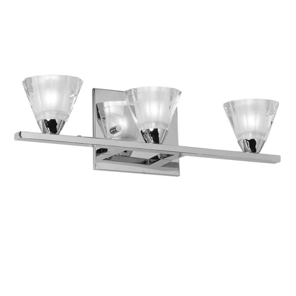 Dainolite V689 Vanity Fixture, Polished Chrome Finish, Optical Crystal