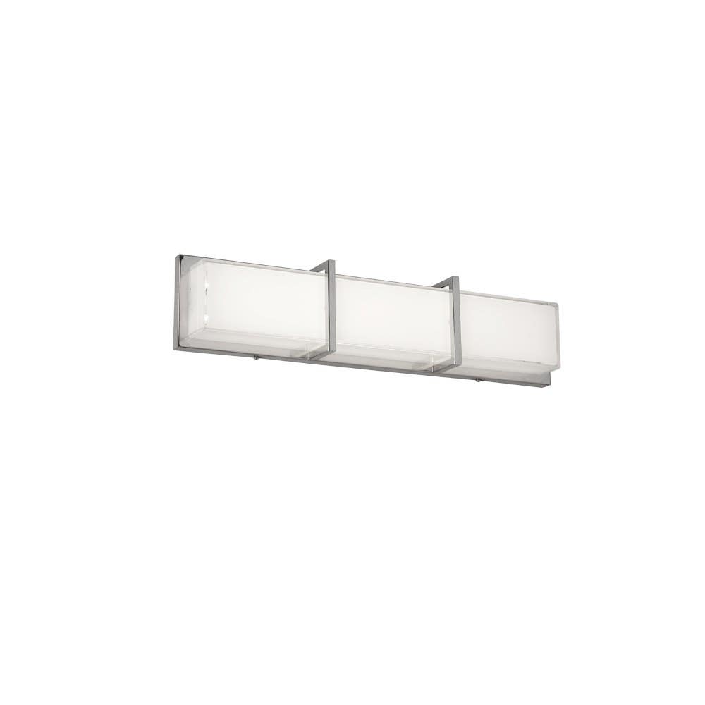 Dainolite VLD LED Vanity Fixture, Polished Chrome Finish, White Cased Glass