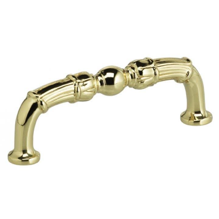 Omnia 7432 Ornate Cabinet Pull - Solid Brass