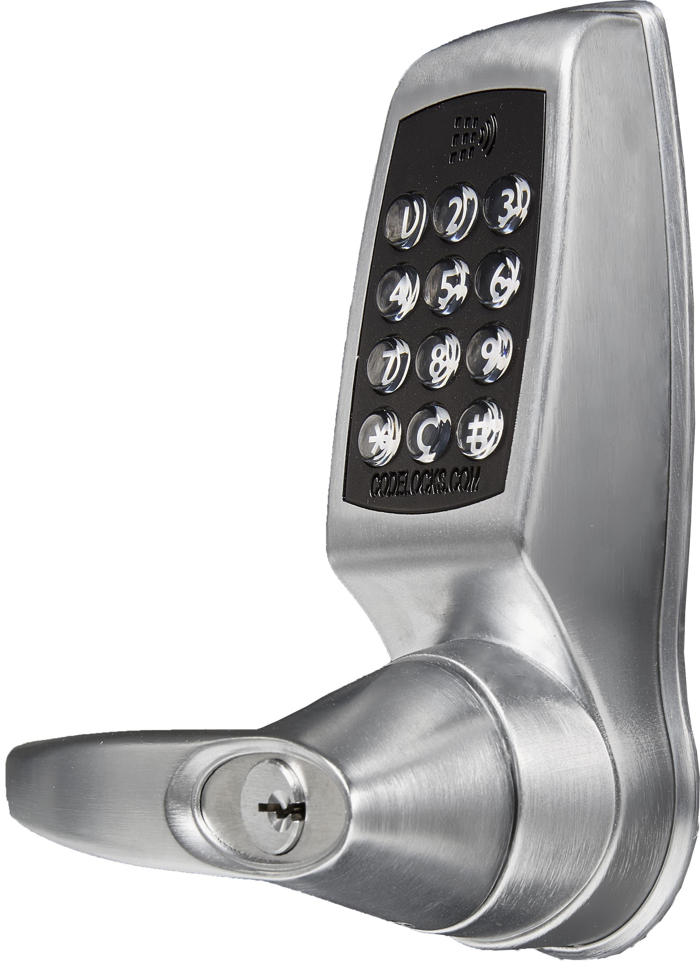 Codelocks CL4500 Series Electronic Smart Lock, Tubular Latchbolt, Brushed Steel