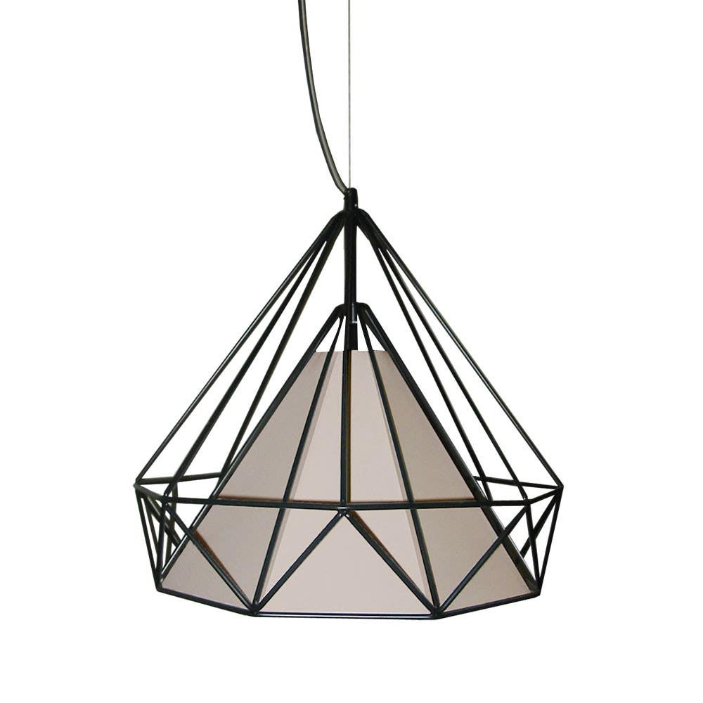 Dainolite 245 1 Light Black Metal Framed Pendant