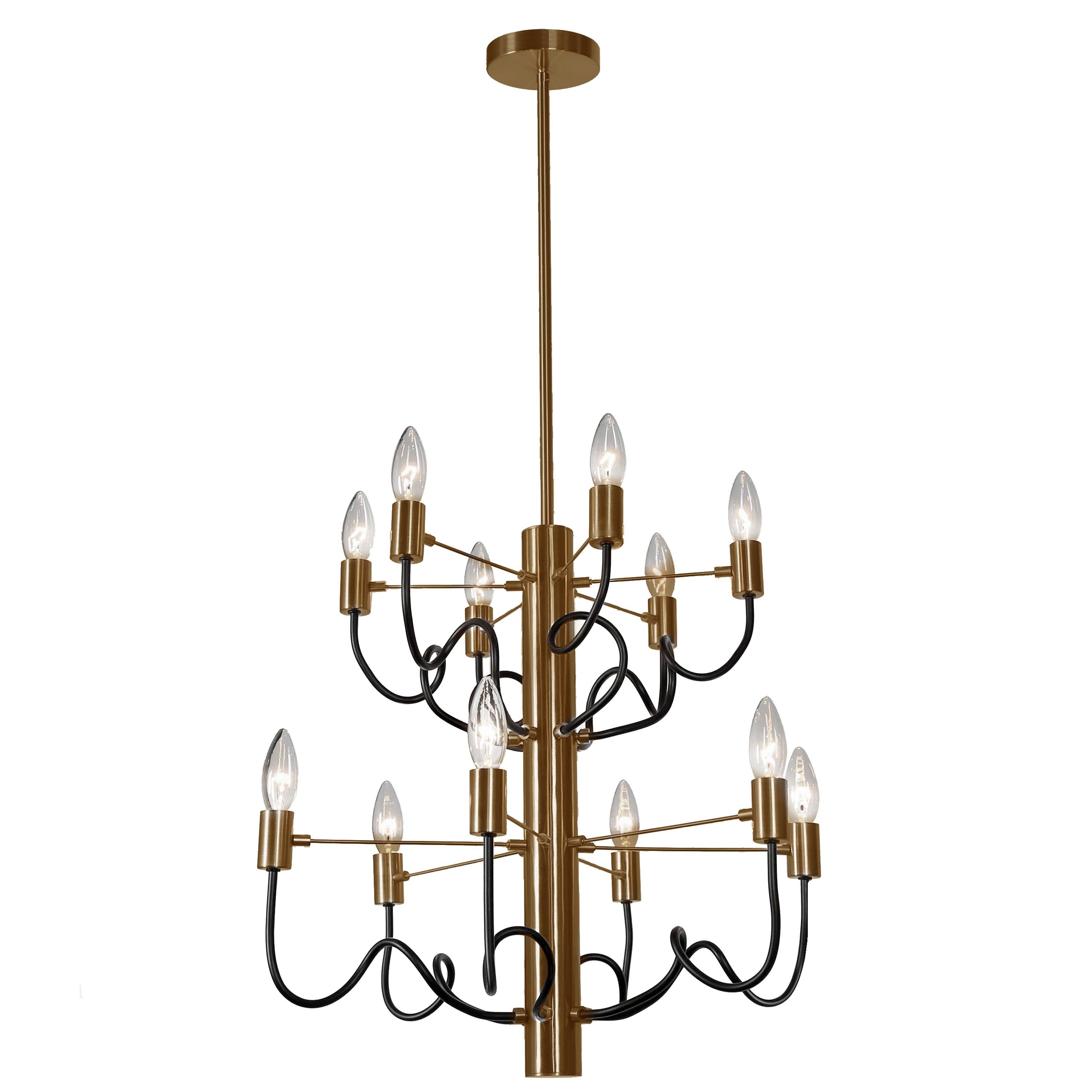 Dainolite ABA Light Chandelier w/ Matte Black Twisted Arms