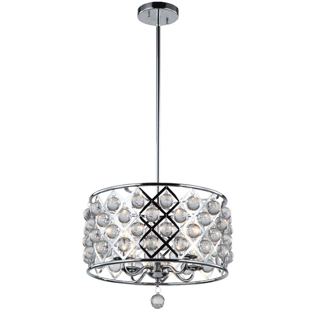 Dainolite CRE 4 Light Chandelier OR Semi Flush w/ Crystal Balls