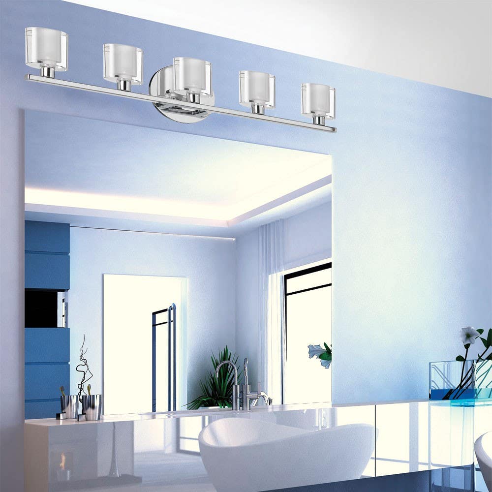 Dainolite 809  Glass Wall Sconce, Polished Chrome, Oval Crystal