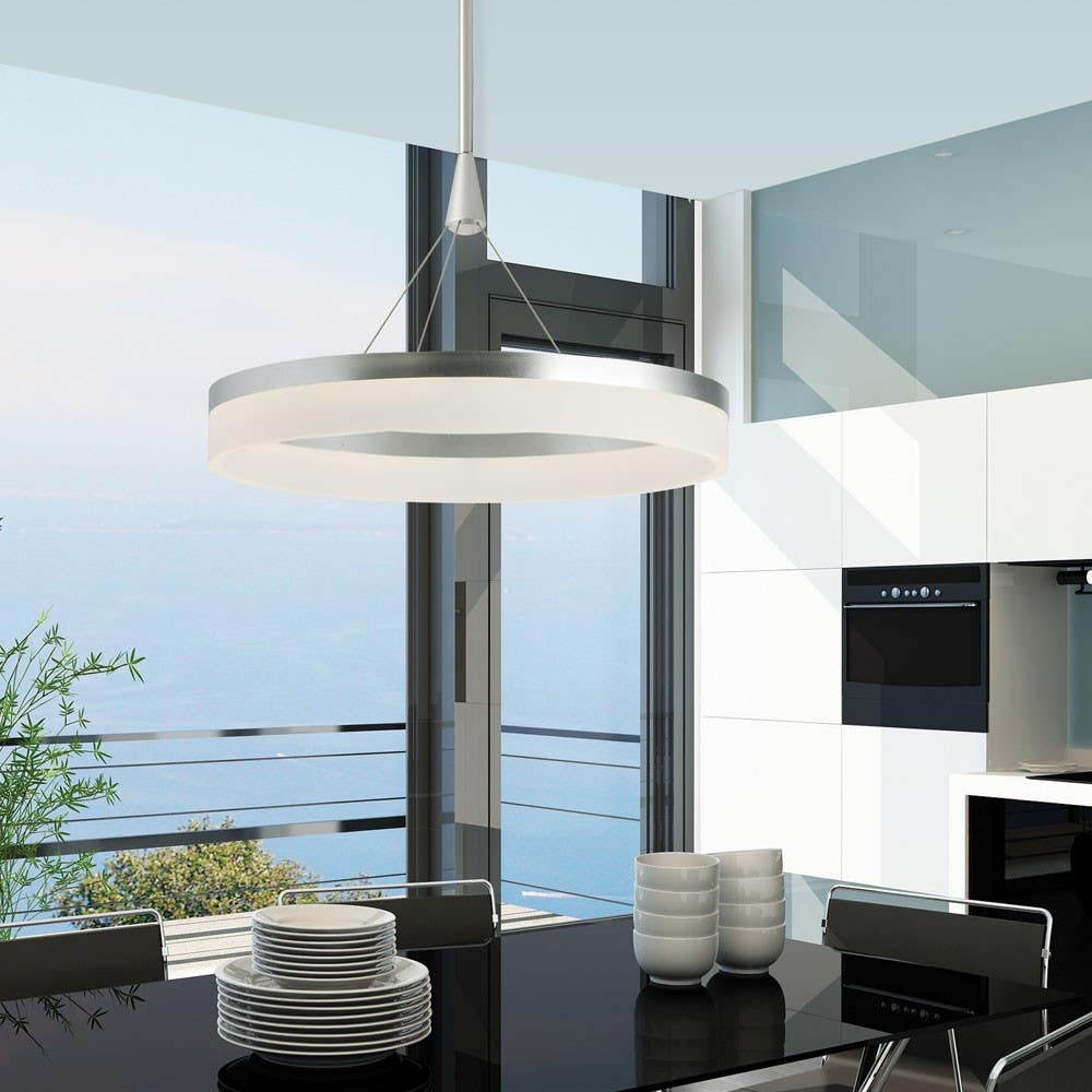 Dainolite KEP 40W LED Circular Pendant, Frosted White Diffuser