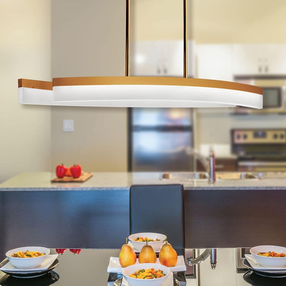 Dainolite KEP 39W LED Horizontal Pendant, Forsted White Diffuser