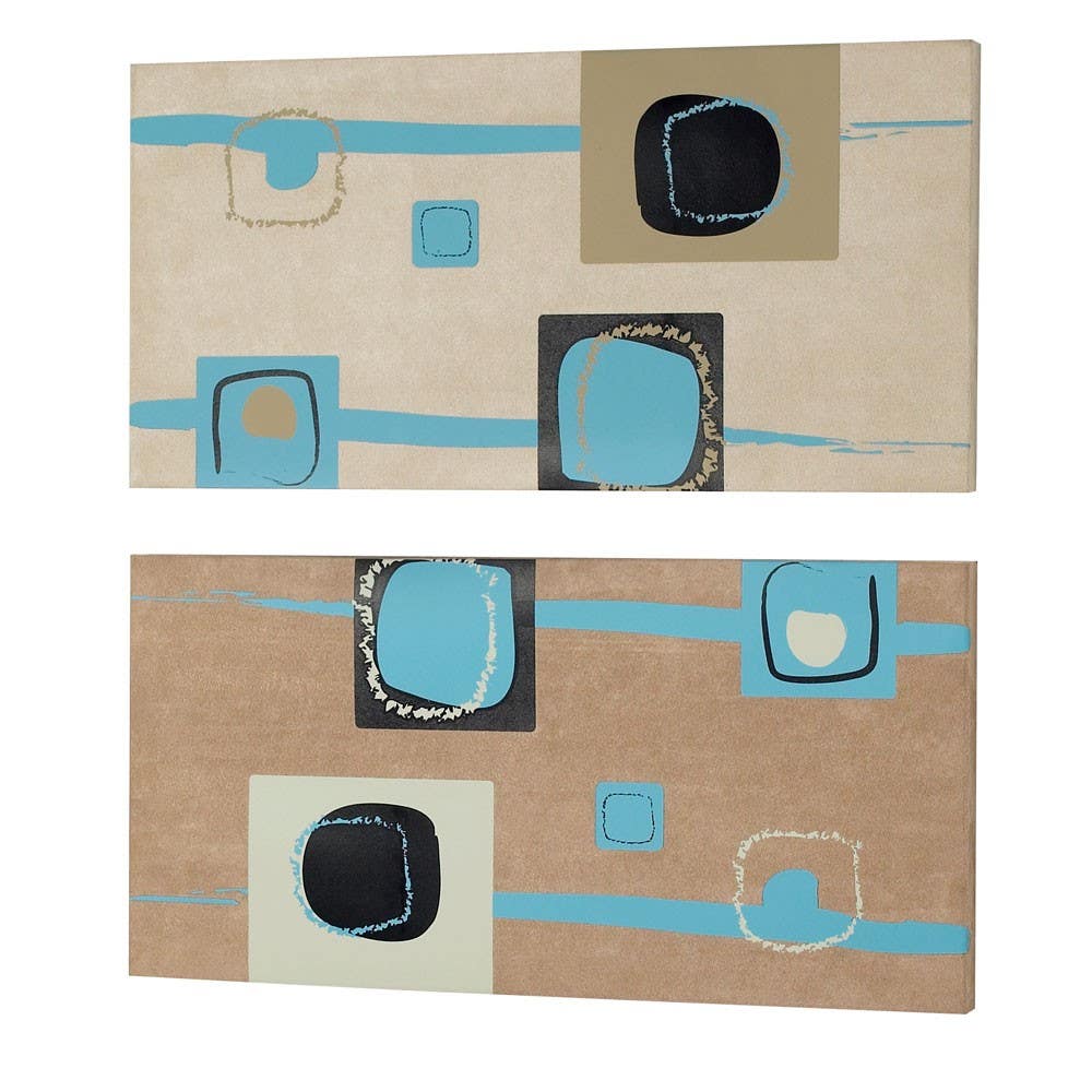 Dainolite DWA009 Wall Art - Square Prints on Silk Fabric, 2pcs