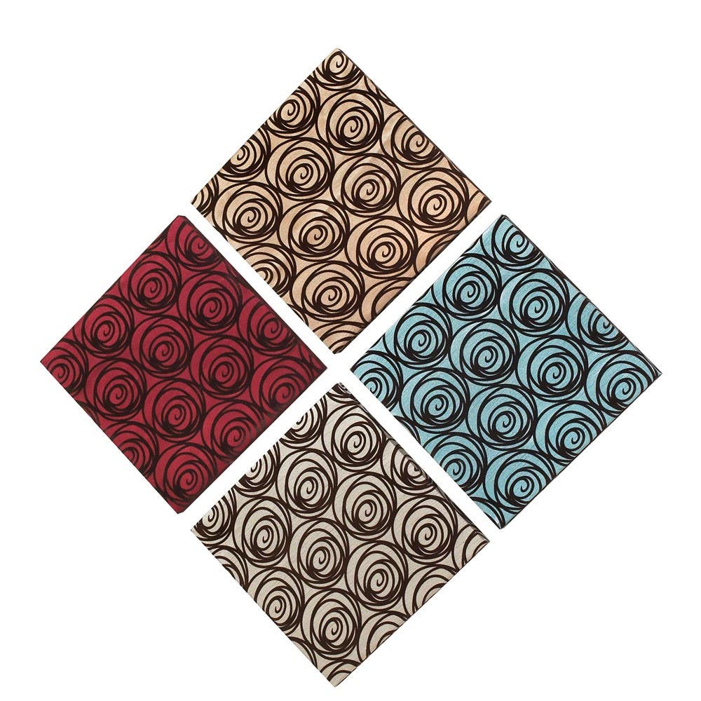 Dainolite DWA014 Wall Art - Blooming Rose, Suede on Silk Fabric, 4pcs