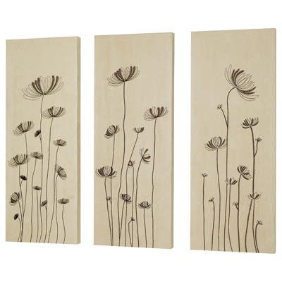 Dainolite DWA015 Wall Art - D&elion, Embroidery On Suede, 3pcs