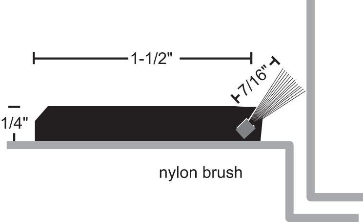 NGP 706  Nylon Brush Perimeter Seal, Brass (Gold) Finish