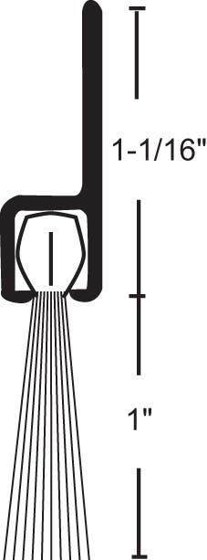 NGP D608 Nylon  Brush Seal Door Bottom Sweep