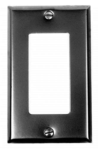 Acorn AW9BP Ground Fault Black Smooth Iron Wall Plate