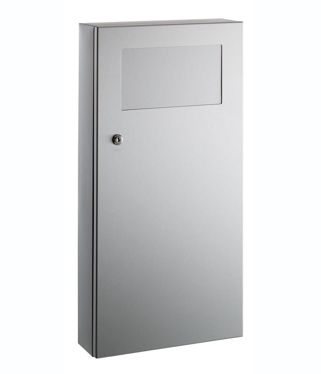 Bobrick B-35633 TrimLineSeries Recessed Waste Receptacle w/ Disposal Door, Capacity-3-Gallon