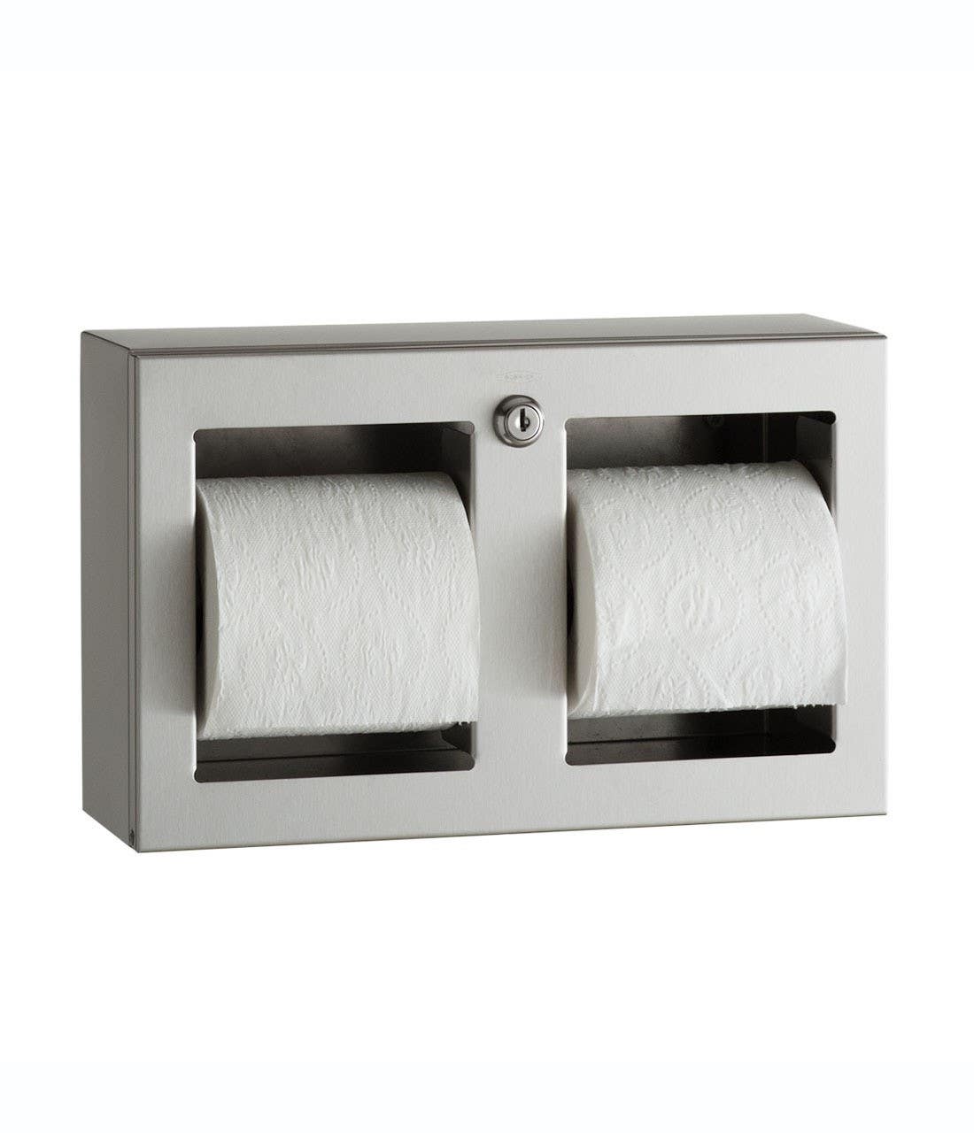 Bobrick B-3588 TrimLineSeries Surface-Mounted Toilet Tissue Dispenser, Two Rolls