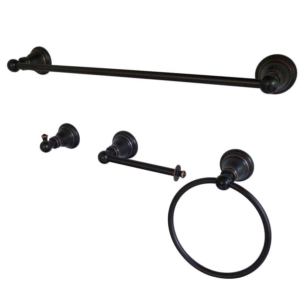 Kingston Brass BAHK192478 American Classic 4-Piece Towel Bar Bath Hardware Set