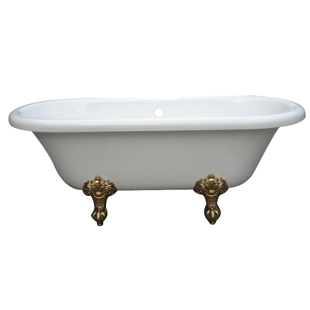 Kingston Brass VT7DS673023 Double Ended Acrylic Tub w/ Constantine Lion Feet & Centers Drillings