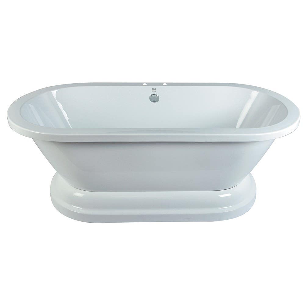 Kingston Brass VT7PE672824P Aqua Eden Contemporary Pedestal Double Ended Acrylic Bath Tub