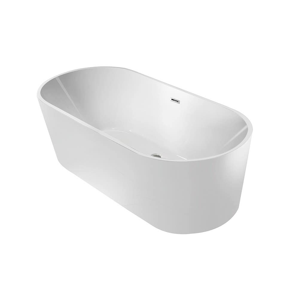 Kingston Brass VTDE603023 Aqua Eden 60" Contemporary Acrylic Freestanding Oval Tub