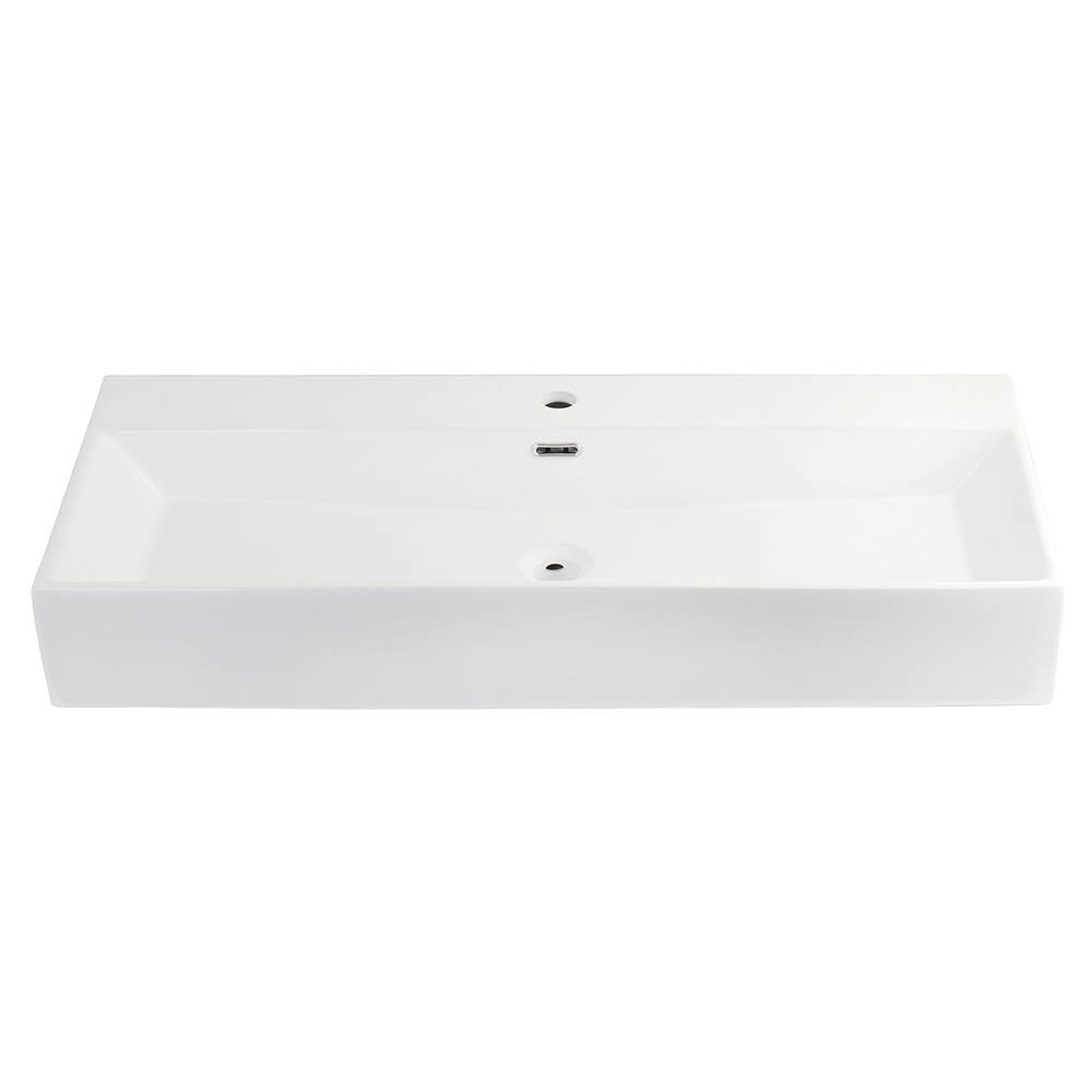 Kingston Brass EV3916 Fauceture Elongated 39" x 16" Rectangular White Vessel Sink