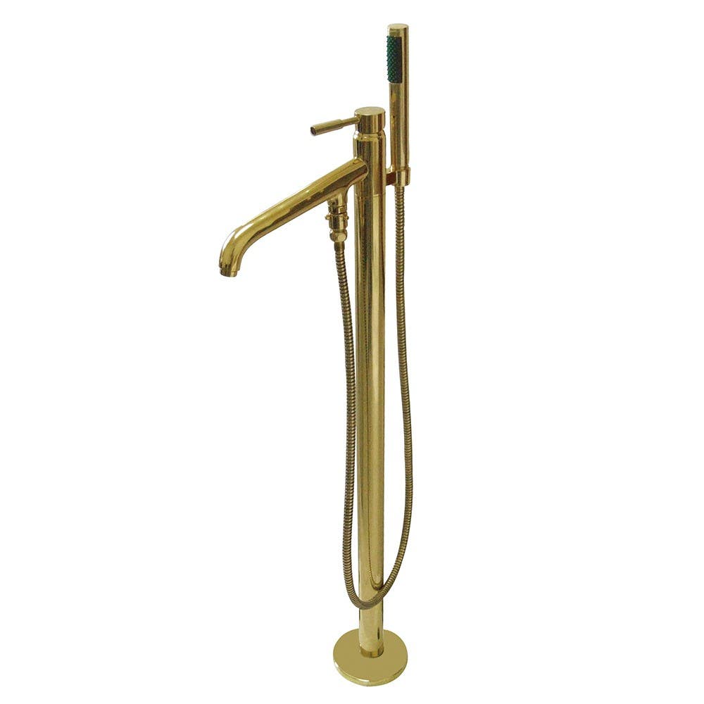Kingston Brass KS813 Concord Single Handle Pillar Roman Tub Filler w/ Telephone Shower Set