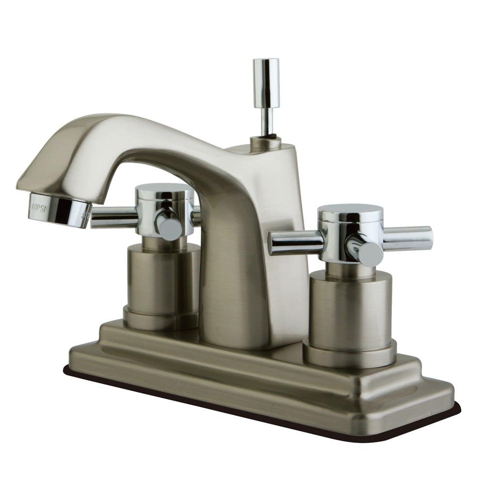 Kingston Brass KS864 Concord Two Handle 4" Centerset Lavatory Faucet w/ Brass Pop-up & cross handles