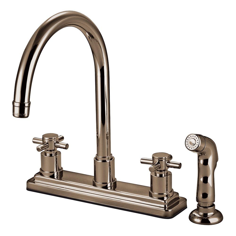 Kingston Brass KS879 Concord Two Handle Kitchen Faucet w/ Matching Finish Plastic Sprayer
