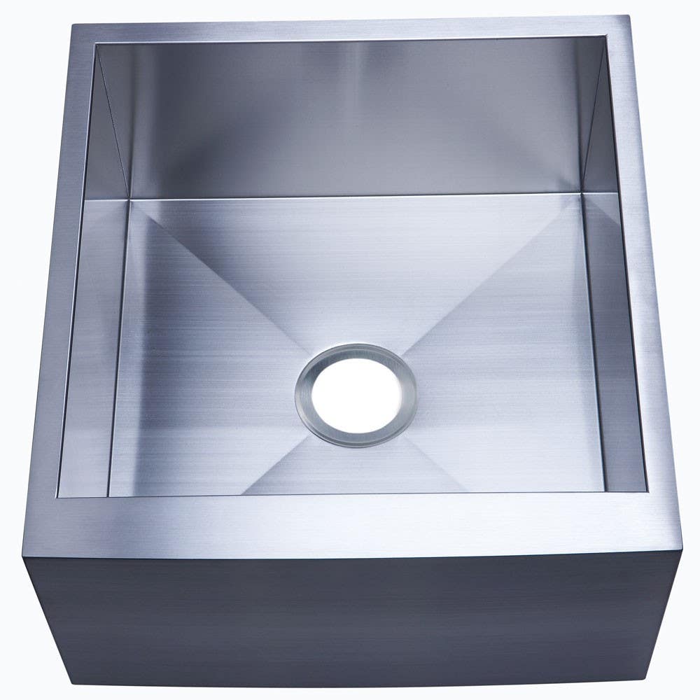 Kingston Brass KUF212110BN Gourmetier Denver Stainless Steel Single Bowl Farm house Kitchen Sink, Satin Nickel