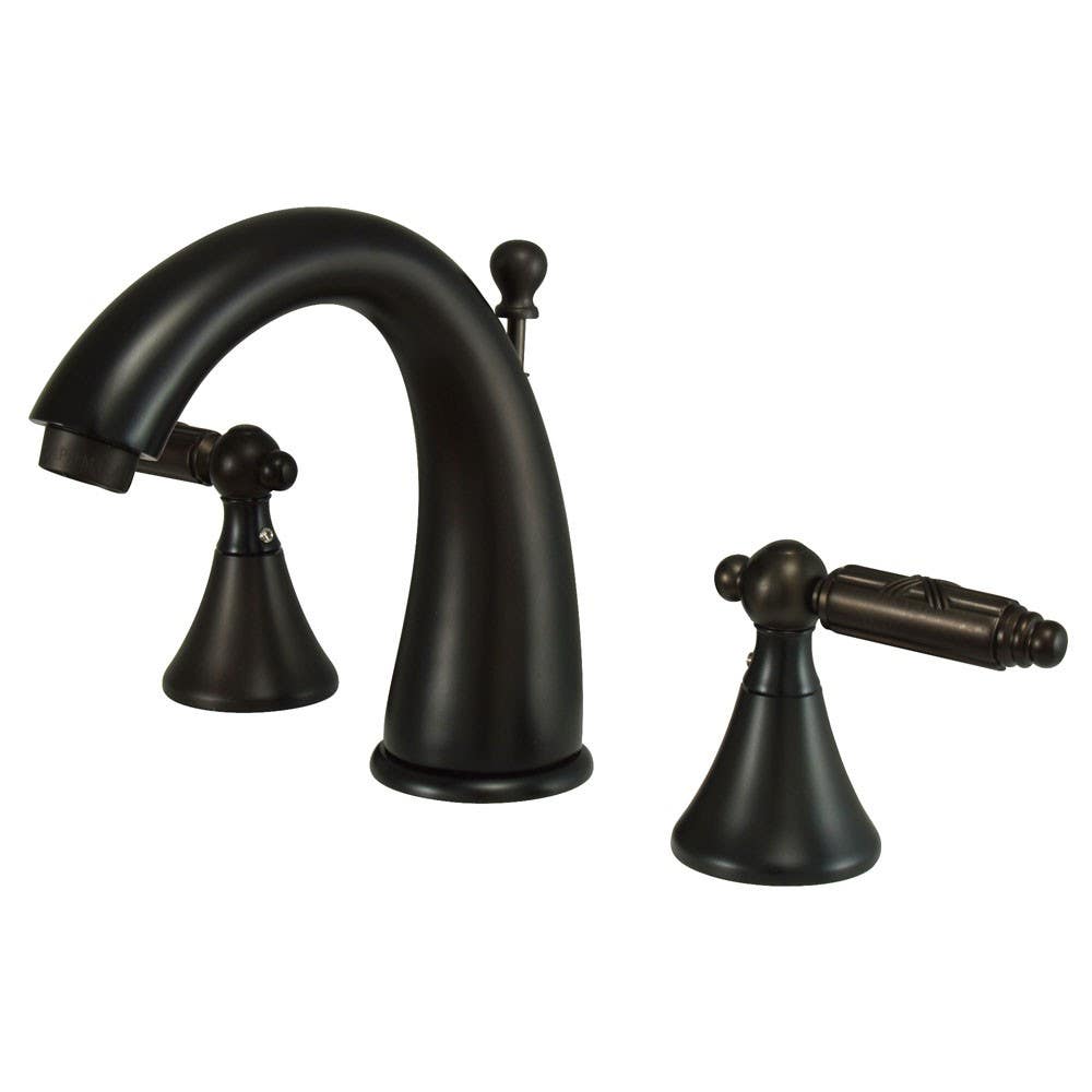 Kingston Brass KS297 Elinvar Two Handle 8" to 16" Widespread Lavatory Faucet w/ Brass Pop-up