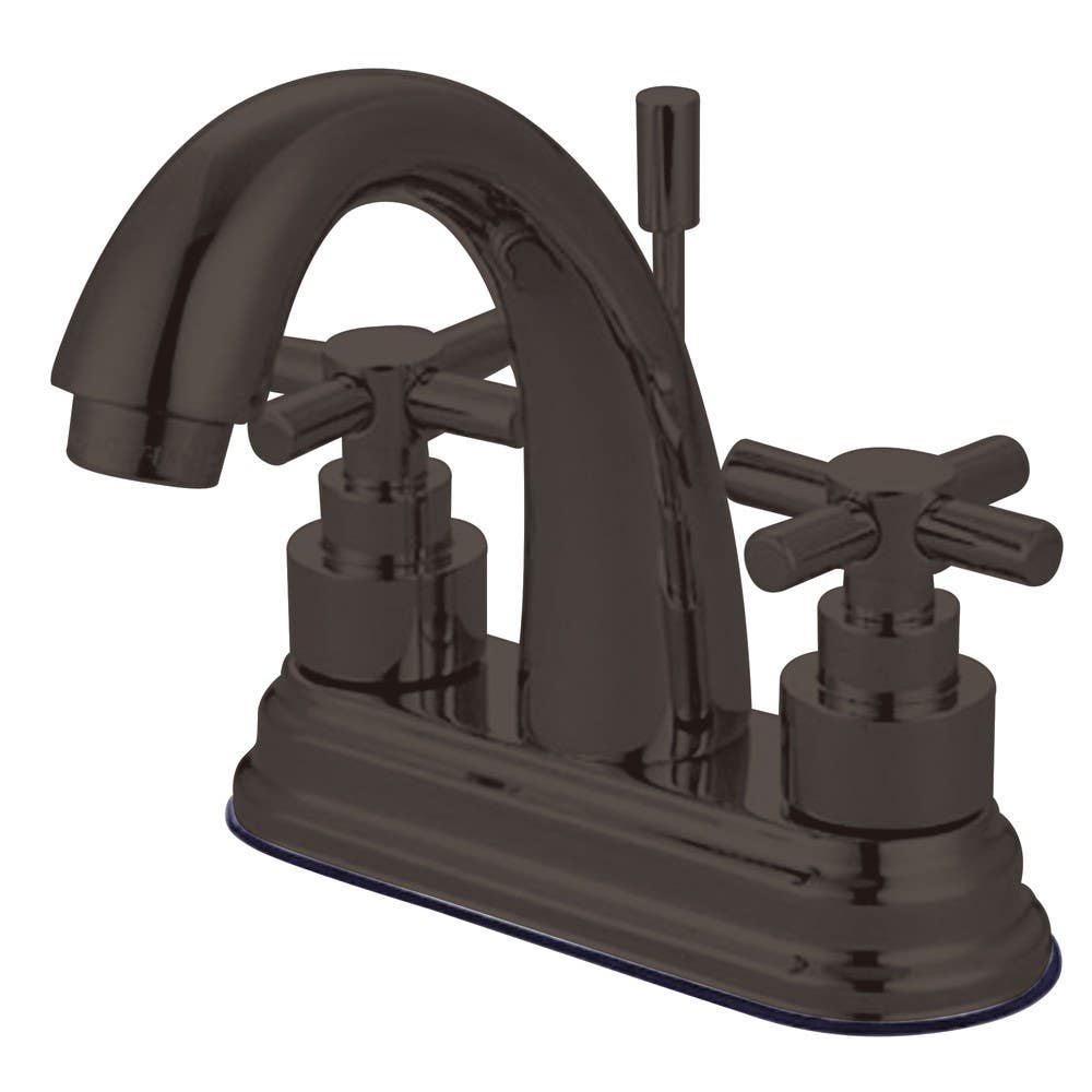 Kingston Brass KS861 Elinvar Two Handle 4" Centerset Lavatory Faucet w/ Brass Pop-up w/ cross handles