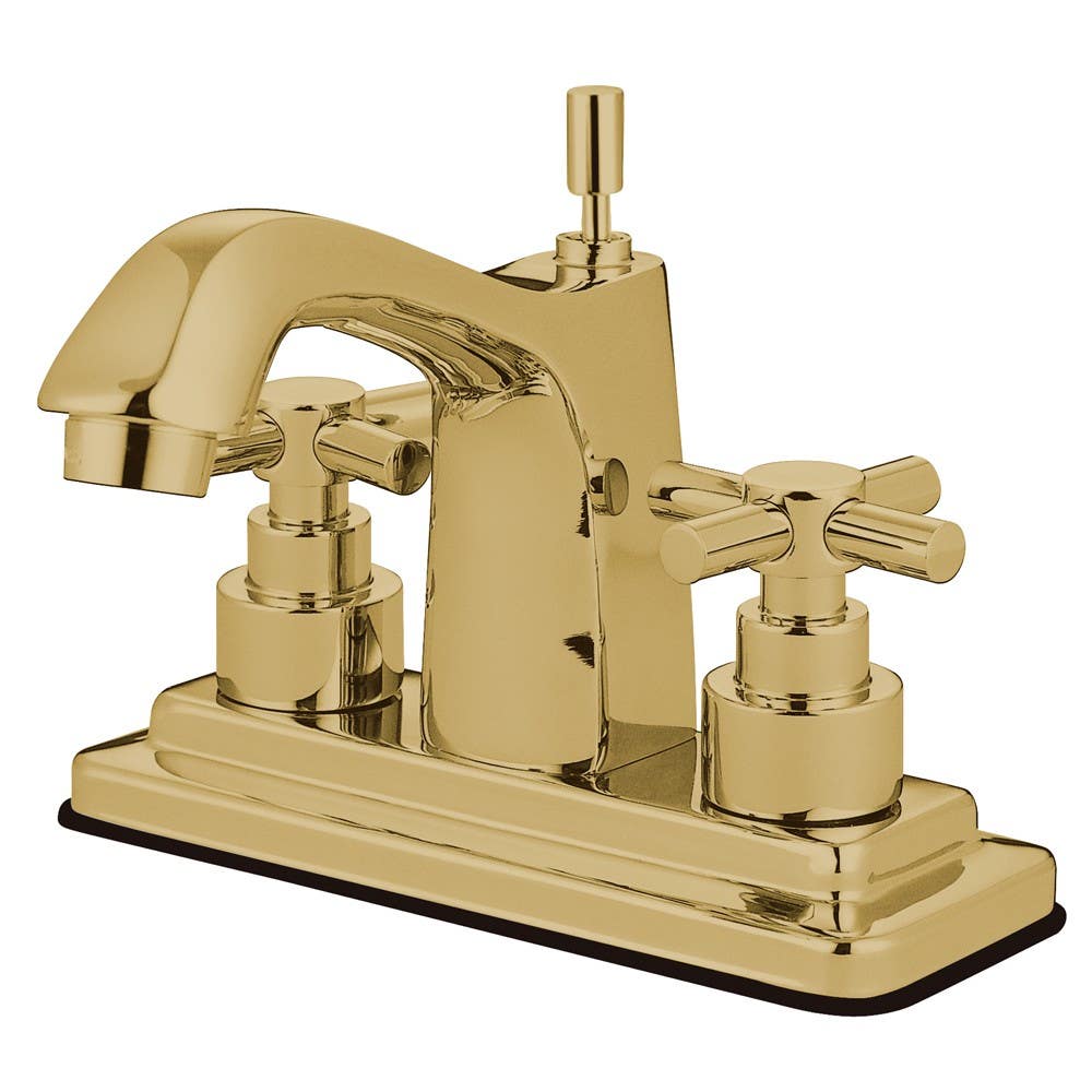 Kingston Brass KS864 Elinvar Two Handle 4" Centerset Lavatory Faucet w/ Brass Pop-up w/ cross handles