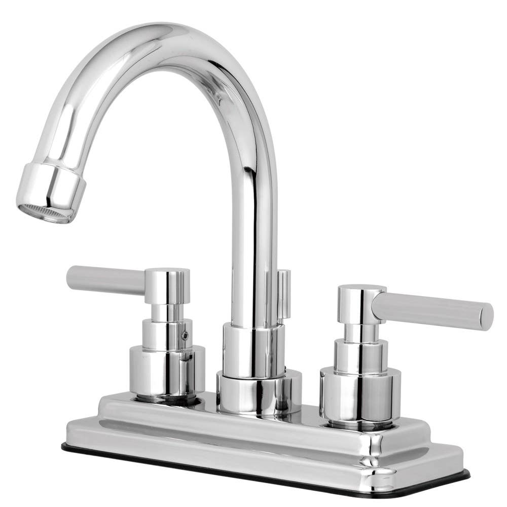 Kingston Brass KS866 Elinvar Two Handle 4" Centerset Lavatory Faucet w/ Brass Pop-up w/ lever handles