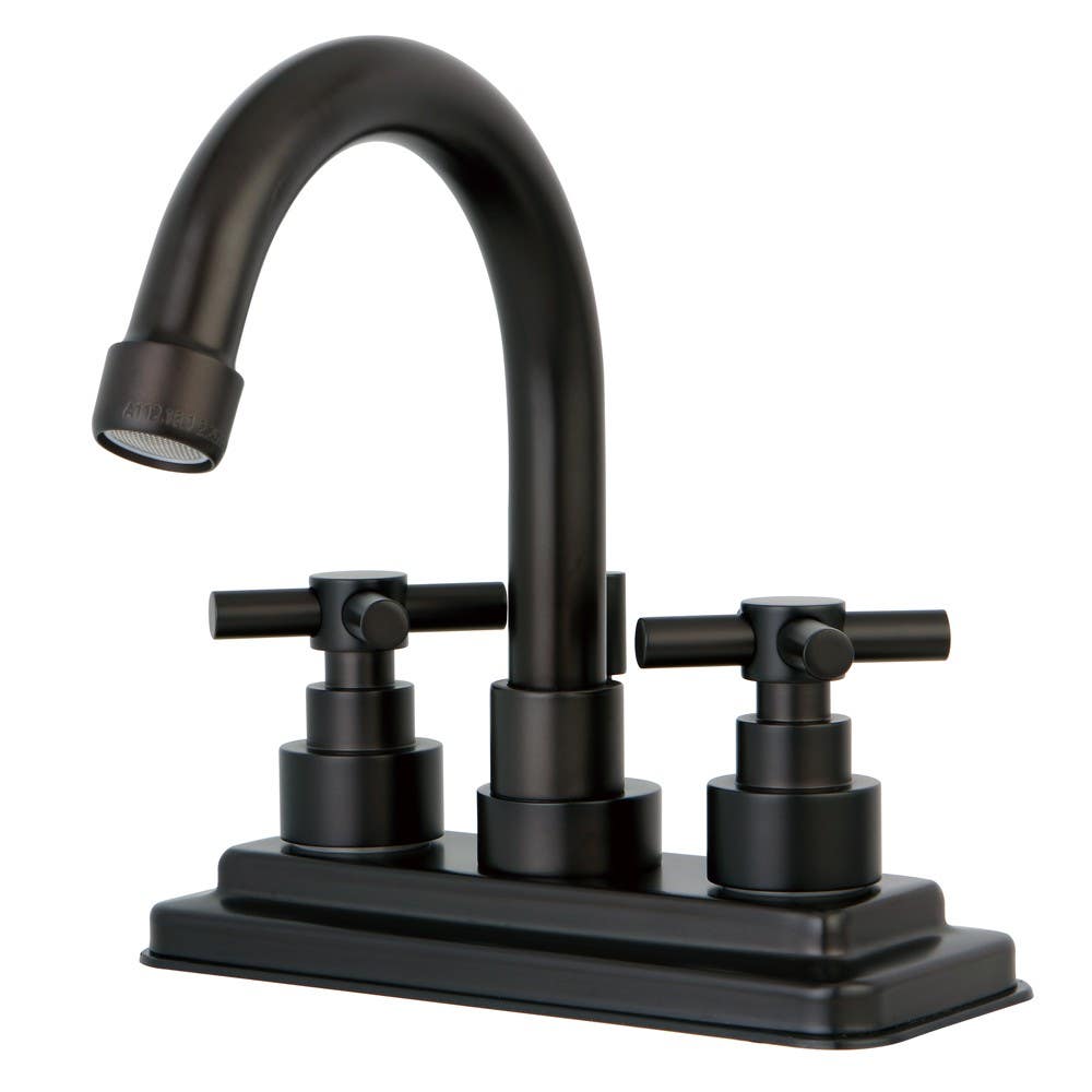 Kingston Brass KS866 Elinvar Two Handle 4" Centerset Lavatory Faucet w/ Brass Pop-up w/ cross handles