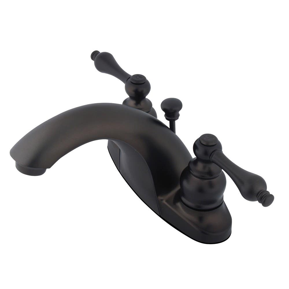 Kingston Brass KB764 Two Handle 4" Centerset Lavatory Faucet w/ Retail Pop-up w/ AL lever handles