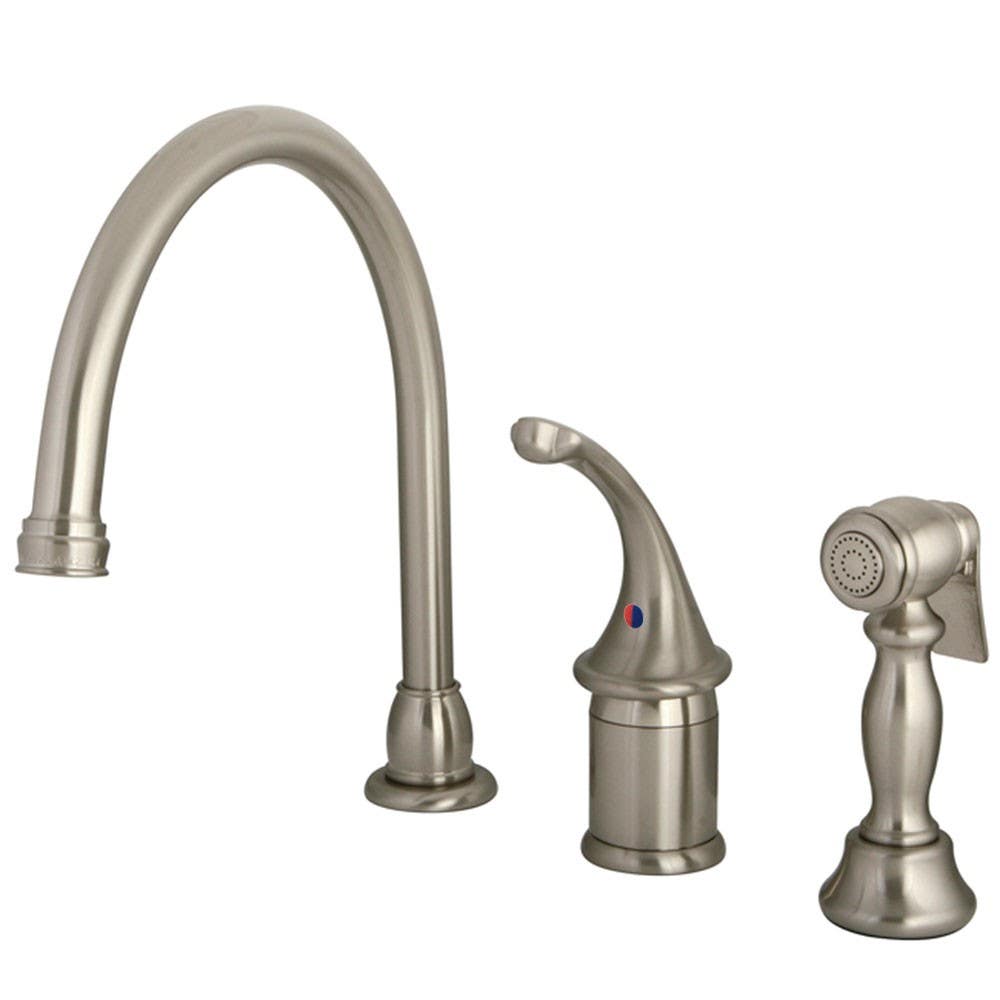 Kingston Brass KB381 Georgian Single Handle Kitchen Faucet w/ Brass Sprayer