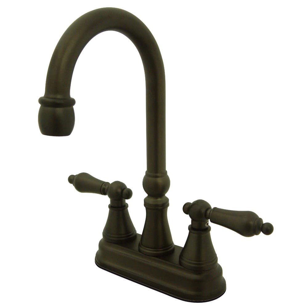 Kingston Brass KS249 Governor Two Handle 4" Centerset Bar Faucet w/ AL lever handles