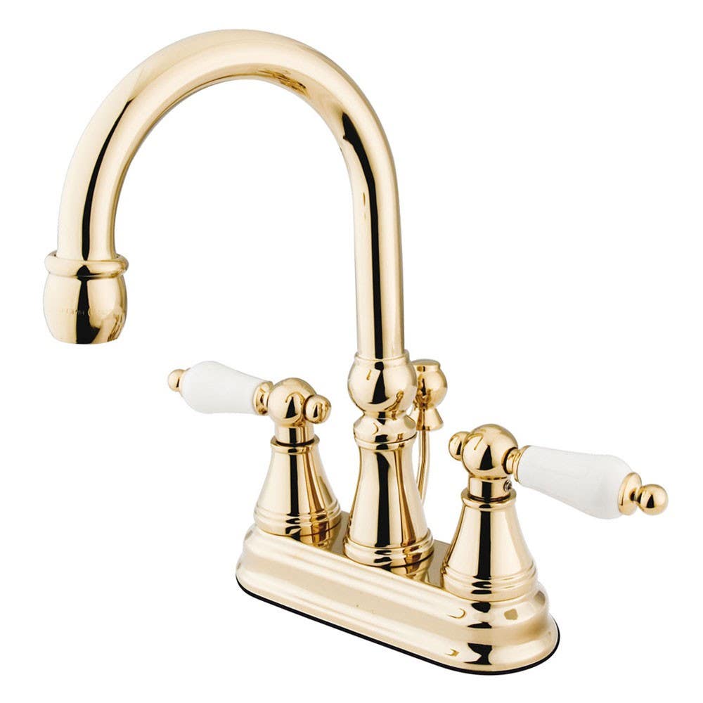 Kingston Brass KS261 Governor Two Handle 4" Centerset Lavatory Faucet w/ porcelain levers