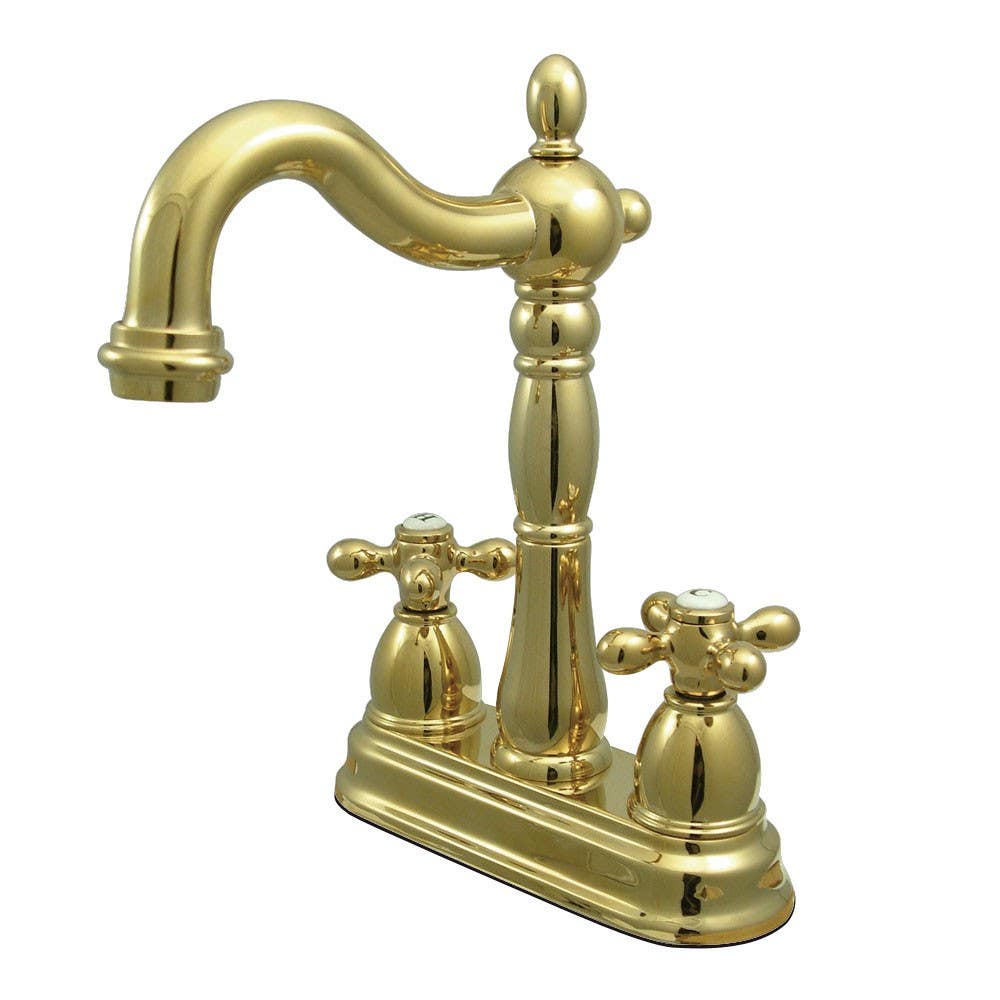 Kingston Brass KB149 Heritage Two Handle 4" Centerset Bar Faucet w/out Pop-Up Rod & cross handles