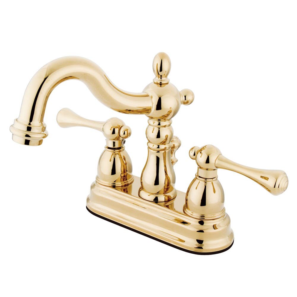 Kingston Brass KB160 Heritage Two Handle 4" Centerset Lavatory Faucet w/ Retail Pop-up & BL handle levers