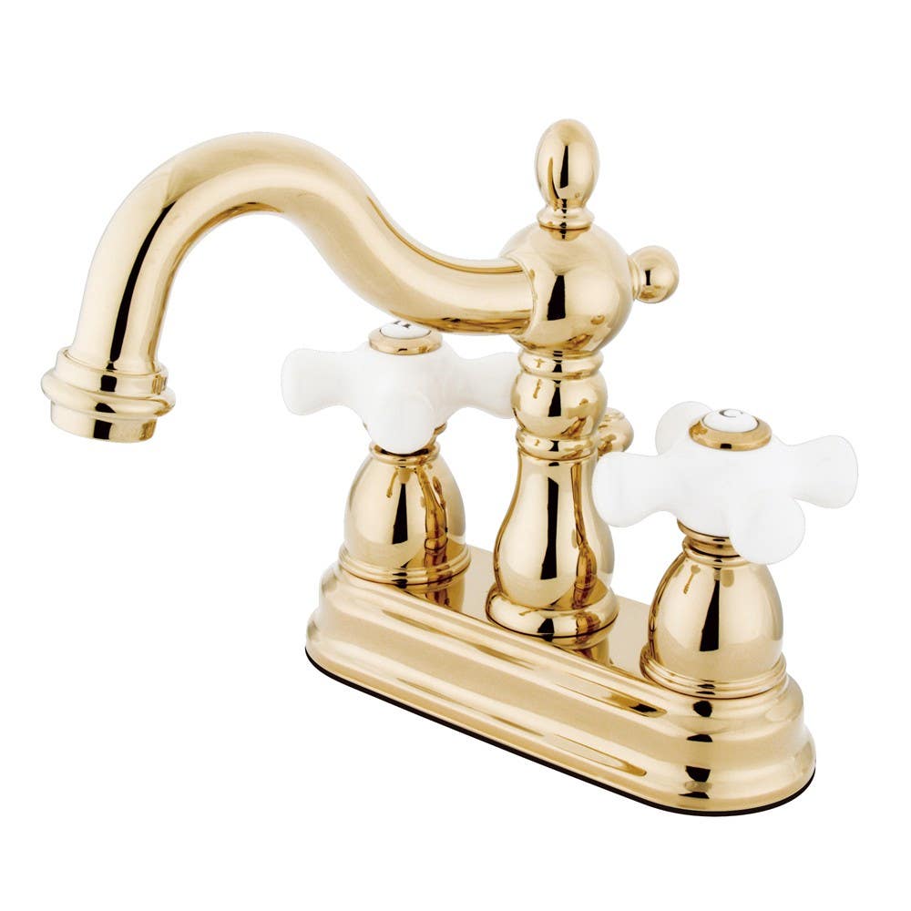 Kingston Brass KB160 Heritage Two Handle 4" Centerset Lavatory Faucet w/ Retail Pop-up & porcelain cross levers